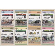 TRENES SERIE COMPLETA DE ESTAMPILLAS NUEVAS MINT St. LUCIA